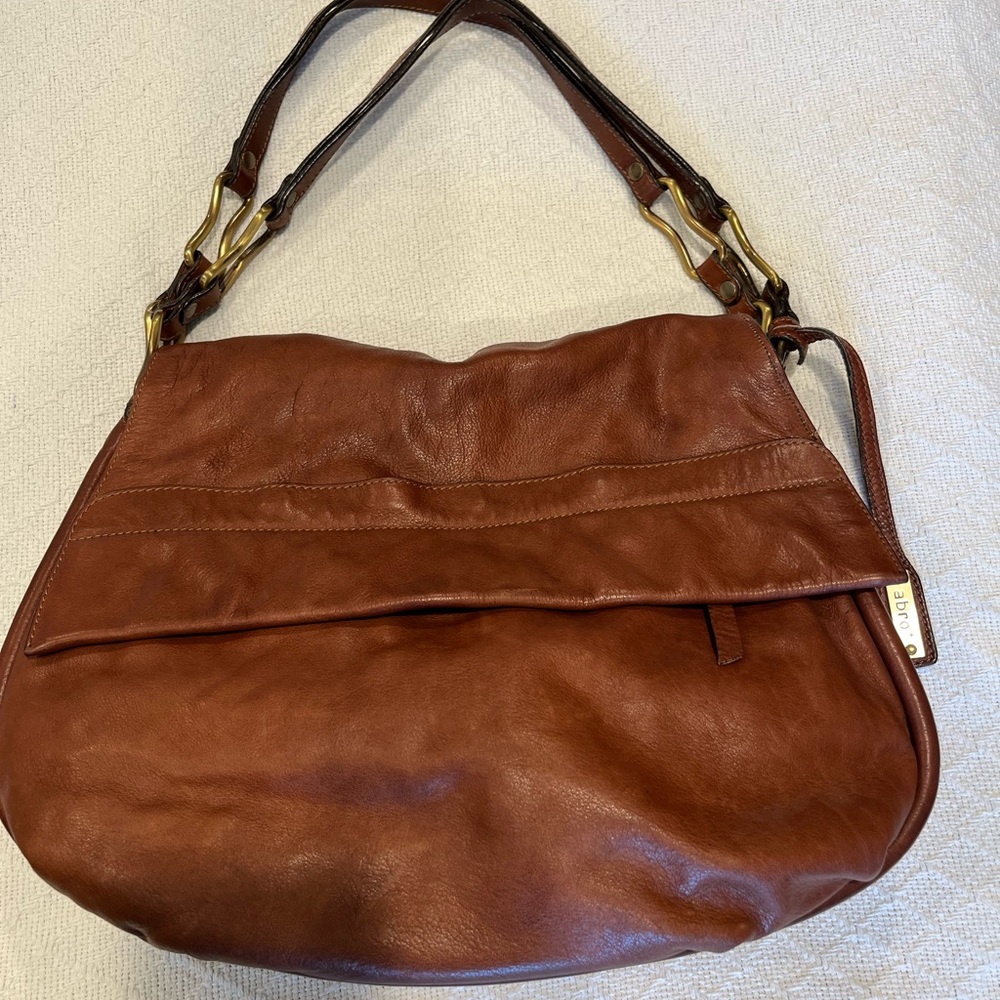 Abro brown leather handbag. Like new.